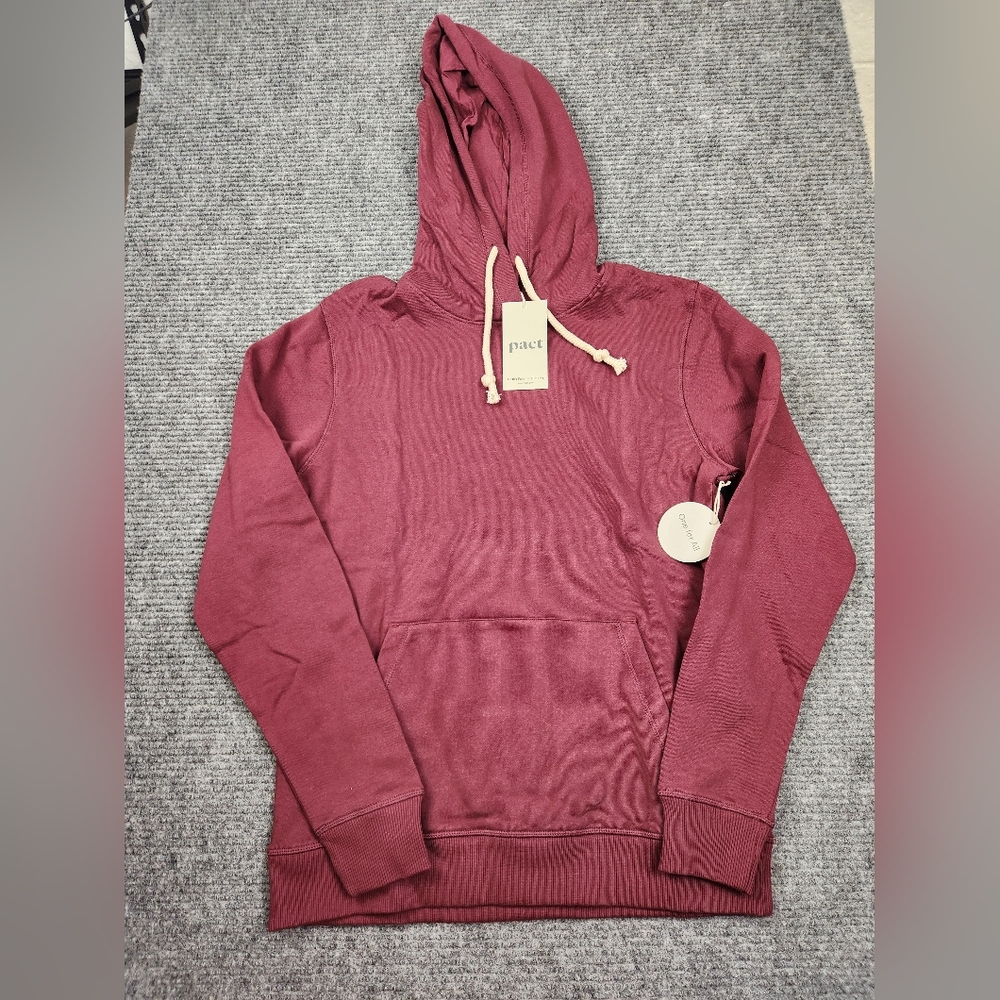 Pact Unisex Raisin One For All Hoodie Sweatshirt Organic Cotton NWT Size S